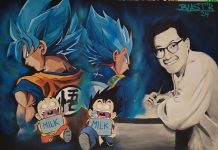 Muralista de El Alto rifa obra sobre Akira Toriyama, el padre de Dragon Ball